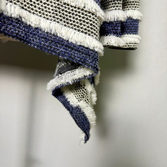 Damee, Inc. Textured Fridge Cardigan Sweater Navy & White Stripes Sz M 2/$50 - Picture 7 of 13